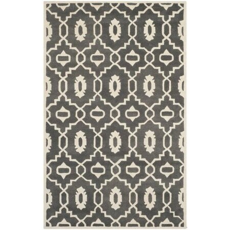 Safavieh Chatham Hand Tufted Round Rug- Dark Grey - Ivory- 7 x 7 ft. CHT745D-7R